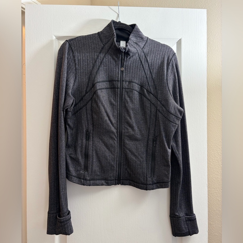 Lululemon Athletica Define Cropped Jacket Herringbone/Heathered Deep Coal Black
